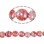 Plated Χάντρες Lampwork, Γυάλινα, Flat Γύρος, επιχρυσωμένο, 20x21x11mm, Τρύπα:Περίπου 2mm, 100PCs/τσάντα, Sold Με τσάντα