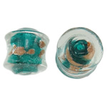 Бусины Lampwork с золотым песком, Лэмпворк, Трубка, золотой песок, 20.50x21mm, отверстие:Приблизительно 2.5mm, 100ПК/сумка, продается сумка