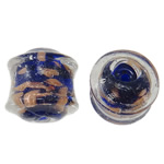 lampwork حبات الرمل الذهبية, امبورك, أنبوب, الرمال الذهبية, 20.50x21mm, حفرة:تقريبا 2.5mm, 100أجهزة الكمبيوتر/حقيبة, تباع بواسطة حقيبة