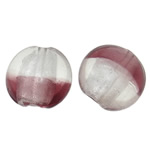 Silver Foil Lampwork Beads Flat Round two tone Approx 2-2.5mm Sold By Bag