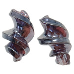 Plated Χάντρες Lampwork, Γυάλινα, Έλιξ, επιχρυσωμένο, 28x15mm, Τρύπα:Περίπου 1.5-3mm, 100PCs/τσάντα, Sold Με τσάντα