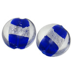 Silver Foil Lampwork Beads Flat Round two tone Approx 2-3mm Sold By Bag