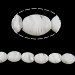 Perline di vetro Murano fatte a mano, vetro lavorato, Ovale, fatto a mano, bianco, 22x17x11mm, Foro:Appross. 2-2.5mm, 100PC/borsa, Venduto da borsa