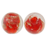 Gold Sand Lampwork Beads Round 14mm Approx 1.5-2mm Sold By Bag