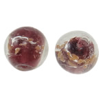 Gold Sand Lampwork Beads Round 14mm Approx 1.5-2mm Sold By Bag