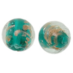 Бусины Lampwork с золотым песком, Лэмпворк, Круглая, золотой песок, 14mm, отверстие:Приблизительно 1.5-2mm, 100ПК/сумка, продается сумка