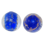 lampwork حبات الرمل الذهبية, امبورك, جولة, الرمال الذهبية, 14mm, حفرة:تقريبا 1.5-2mm, 100أجهزة الكمبيوتر/حقيبة, تباع بواسطة حقيبة