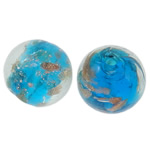 lampwork حبات الرمل الذهبية, امبورك, جولة, الرمال الذهبية, 14mm, حفرة:تقريبا 1.5-2mm, 100أجهزة الكمبيوتر/حقيبة, تباع بواسطة حقيبة