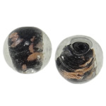 lampwork حبات الرمل الذهبية, امبورك, جولة, الرمال الذهبية, 14mm, حفرة:تقريبا 1.5-2mm, 100أجهزة الكمبيوتر/حقيبة, تباع بواسطة حقيبة