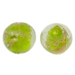 Gold Sand Lampwork Beads Round 14mm Approx 1.5-2mm Sold By Bag