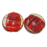 Gold Sand Χάντρες Lampwork, Γυάλινα, Κέρμα, χρυσή άμμο, 20x9mm, Τρύπα:Περίπου 2mm, 100PCs/τσάντα, Sold Με τσάντα