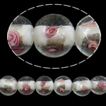 Silver Foil Lampwork, Ronde, zilverfolie, 14mm, Gat:Ca 2mm, 100pC's/Bag, Verkocht door Bag