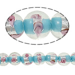 Silberfolie Lampwork Perlen, rund, 14mm, Bohrung:ca. 2mm, 100PCs/Tasche, verkauft von Tasche