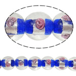 Silver Foil Lampwork, Ronde, zilverfolie, 14mm, Gat:Ca 2mm, 100pC's/Bag, Verkocht door Bag