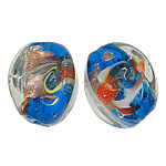 Бусины Lampwork с золотым песком, Лэмпворк, Овальная форма, золотой песок, 25x24mm, отверстие:Приблизительно 2.5mm, 100ПК/сумка, продается сумка