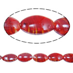 Belagte Lampeperler, Lampwork, Oval, forgyldt, (20-25)*(15-18)*(9-10)mm, Hole:Ca. 2mm, 100pc'er/Bag, Solgt af Bag