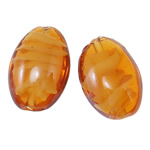 Pozlaćeni lampwork perle, Oval, (20-25)*(15-18)*(9-10)mm, Rupa:Približno 2mm, 100računala/Torba, Prodano By Torba