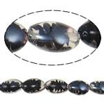 Miçangas Lampwork chapeado, vidrilho, Oval, platinado, (20-25)*(15-18)*(9-10)mm, Buraco:Aprox 2mm, 100PCs/Bag, vendido por Bag