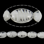 Miçangas Lampwork chapeado, vidrilho, Oval, platinado, 25x17x10mm, Buraco:Aprox 2mm, 100PCs/Bag, vendido por Bag