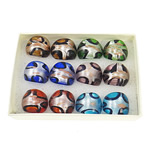 Lampwork Fingerring, Goldsand und Silberfolie, gemischte Farben, 28x26x24mm, Bohrung:ca. 18mm, Größe:8, 12PCs/Box, verkauft von Box