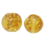 Gold Sand Χάντρες Lampwork, Γυάλινα, Γύρος, χρυσή άμμο, 12mm, Τρύπα:Περίπου 2mm, 100PCs/τσάντα, Sold Με τσάντα