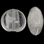 Sidabro folija Lampwork karoliukai, Butas Round, baltas, 15-16x14x8.2mm, Skylė:Apytiksliai 2mm, 100kompiuteriai/Krepšys, Pardavė Krepšys