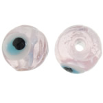 micangas Lampwork de mau-olhado, vidrilho, Roda, 8mm, Buraco:Aprox 2mm, 100PCs/Bag, vendido por Bag