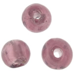 Grânulos Lampwork de folha de prata, vidrilho, Roda, roxo, 6mm, Buraco:Aprox 1.5mm, 100PCs/Bag, vendido por Bag