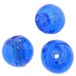 الخرز الفضي Lampwork احباط, امبورك, جولة, الفضة احباط, الأزرق حمض, 8mm, حفرة:تقريبا 1mm, 100أجهزة الكمبيوتر/حقيبة, تباع بواسطة حقيبة