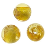 Silver Foil Lampwork, Ronde, zilverfolie, amber, 8mm, Gat:Ca 1mm, 100pC's/Bag, Verkocht door Bag