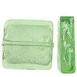 Silberfolie Lampwork Perlen, Quadrat, 20x20-20.5x5mm, Bohrung:ca. 1mm, 100PCs/Tasche, verkauft von Tasche