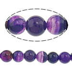 Φυσικά Χάντρες Purple Agate, Γύρος, ρίγα, 8mm, Τρύπα:Περίπου 0.8-1mm, 10Σκέλη/Παρτίδα, Sold Με Παρτίδα