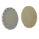 Brass cabochon Postavke, Mesing, Oval, antička brončana boja pozlaćen, stan natrag, dovesti i kadmija besplatno, 26x19x2.5mm, 25.5x18.5mm, Unutarnji promjer:Približno 25.5x18.5mm, 500računala/Torba, Prodano By Torba