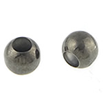 Prás bead poll mór, Babhta, dath dubh plumbum plátáilte, 10x10x8.50mm, Poll:Thart 5mm, 1000ríomhairí pearsanta/Mála, Díolta De réir Mála