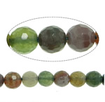 Prirodni indijski ahat perle, Indijski Agate, Krug, faceted, 6mm, Rupa:Približno 1mm, Dužina Približno 15 inčni, 10pramenovi/Lot, Približno 61računala/Strand, Prodano By Lot