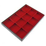 Portabracciali in pelle, PU, with velluto & legno, Rettangolo, rosso, 24x35cm, 3cm, 10PC/lotto, Venduto da lotto