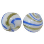 Dmuchane koraliki szklane, Lampwork, Koło, złoty piasek, 12mm, otwór:około 1.5-2.2mm, 50komputery/torba, sprzedane przez torba