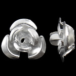 Alúmanam coirníní Flower, airgid, 8x8.50x5mm, Poll:Thart 1.1mm, 950ríomhairí pearsanta/Mála, Díolta De réir Mála