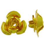 Aluminium blomst perler, Flower, malede, guld, 12x11.50x6mm, Hole:Ca. 1.3mm, 950pc'er/Bag, Solgt af Bag