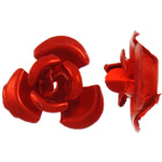 Grânulos de flor de alumínio, pintura, vermelho, 6x7x4mm, Buraco:Aprox 1mm, 950PCs/Bag, vendido por Bag