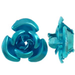 Aluminum Flower Beads painted blue Approx 1.3mm Sold By Bag