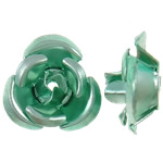 Aluminum Flower Beads painted green Approx 1.3mm Sold By Bag