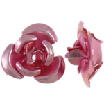 Aluminum Flower Beads painted pink Approx 1.1mm Sold By Bag