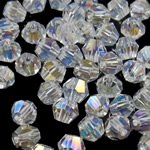 CRYSTALLIZED™ Crystal perle, Bicone, Kristal, 4mm, Rupa:Približno 0.5mm, 50računala/Torba, Prodano By Torba