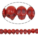 Turkis perler, Syntetisk Turkis, Skull, flere farver til valg, 13x9.50x12mm, Hole:Ca. 1.5mm, Ca. 41pc'er/Strand, Solgt Per Ca. 15 inch Strand