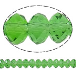 Rondelle Crystal perle, Kristal, Fern Green, 3x4mm, Rupa:Približno 0.5mm, Dužina 18 inčni, 10pramenovi/Lot, Približno 150računala/Strand, Prodano By Lot