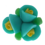 Abalorios de FIMO, Arcilla polimero, Flor, verde, 16x14.50x10mm, agujero:aproximado 1.5mm, 100PCs/Bolsa, Vendido por Bolsa