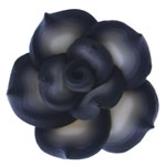 Polimero-Clay-Beads, argilla polimero, Fiore, nero, 26x25x11mm, Foro:Appross. 2mm, 100PC/borsa, Venduto da borsa