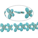 Perles turquoises, turquoise synthétique, papillon, bleu turquoise, 25x35x6mm, Trou:Environ 1.5mm, Longueur Environ 15 pouce, 20Strandstoron/lot, Vendu par lot