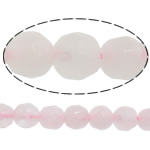 Grânulos de quartzo rosa natural, Roda, máquina facetada, rosa, 4mm, comprimento Aprox 15 inchaltura, 10vertentespraia/Lot, Aprox 87PCs/Strand, vendido por Lot